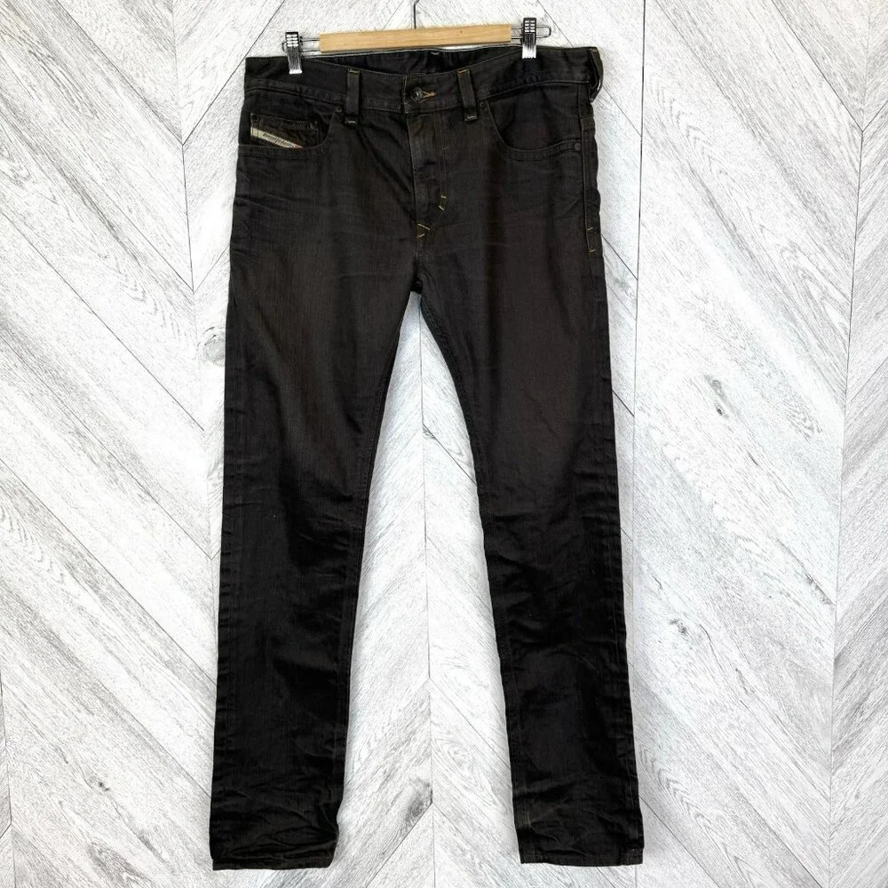 Diesel Jeans Thavar Slim Skinny Mens Size 34x34 Gray Denim 100% Cotton